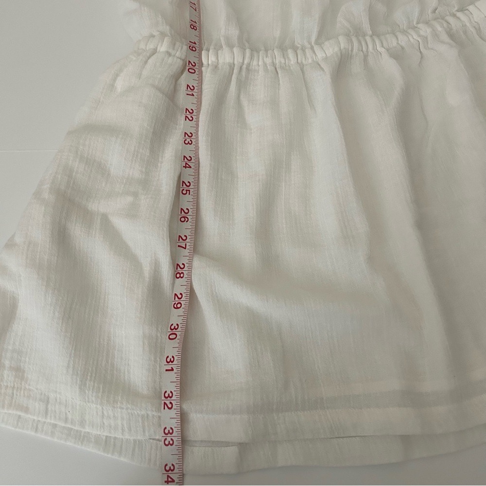J. Crew White Cotton 3/4 Sleeve Elastic Waist Beach Cover Up Dress Small - Picture 6 of 13